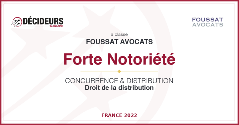 Avocat spécialiste Droit de la Distribution 2022